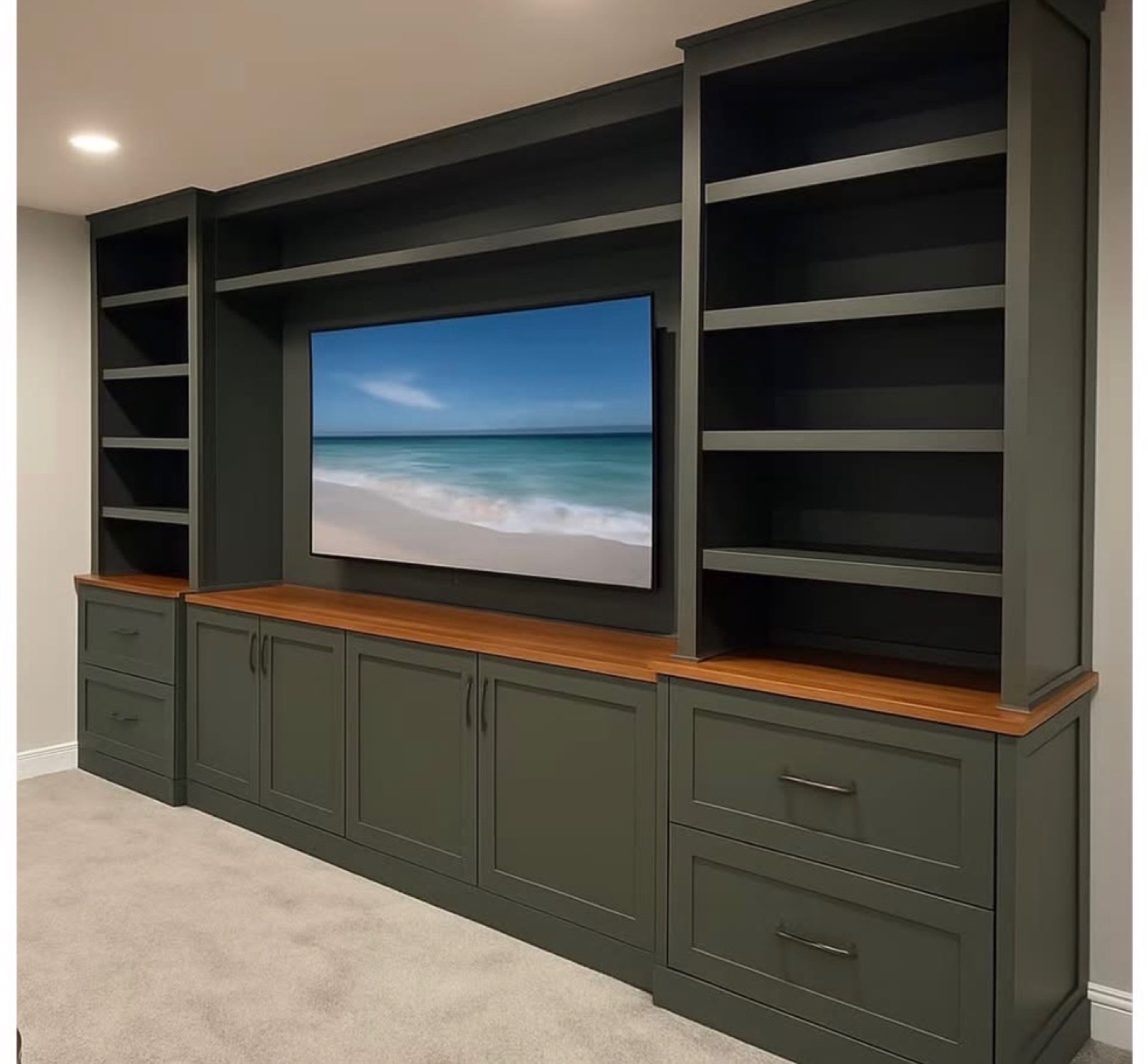 Finished basement by RL Remodeling — western Chicago suburbs.